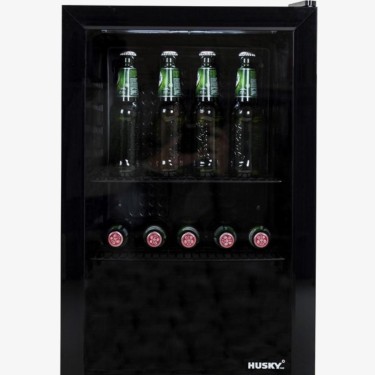 Husky KK70-BK-NL-HU - Dranken koeler - 71 Liter - Horeca - Met Glazen Deur - Zwart | 68 Liter Koelkast
