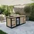 Buitenkeuken Cork | 70 Liter Koelkast | Met Wasbak | Zwart Omlijst | Douglas Hout