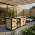 Buitenkeuken Cork | 70 Liter Koelkast | Met Wasbak | Zwart Omlijst | Douglas Hout