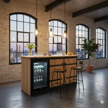 Buitenkeuken Idaho | 70 Liter Koelkast | Zwart Omlijst | Douglas Hout