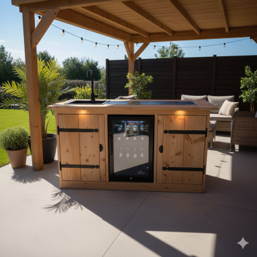 Buitenkeuken California | 70 Liter Koelkast | Met Wasbak | Douglas Hout