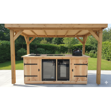 Buitenkeuken parijs met bbq en koelkast