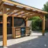Buitenkeuken Delaware | 70 Liter Koelkast | Met Wasbak | Zwart Omlijst | Douglas Hout