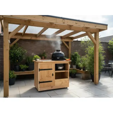 Buitenkeuken Athene | Kamado 18 inch |  Douglas Hout