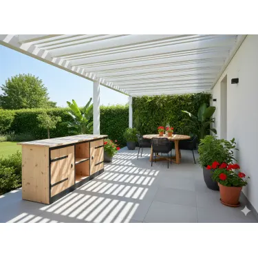 Buitenkeuken Edinburgh | Zwart Omlijst | Douglas Hout