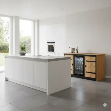 Buitenkeuken Indiana | 68 Liter Koelkast | Zwart Omlijst | Douglas Hout
